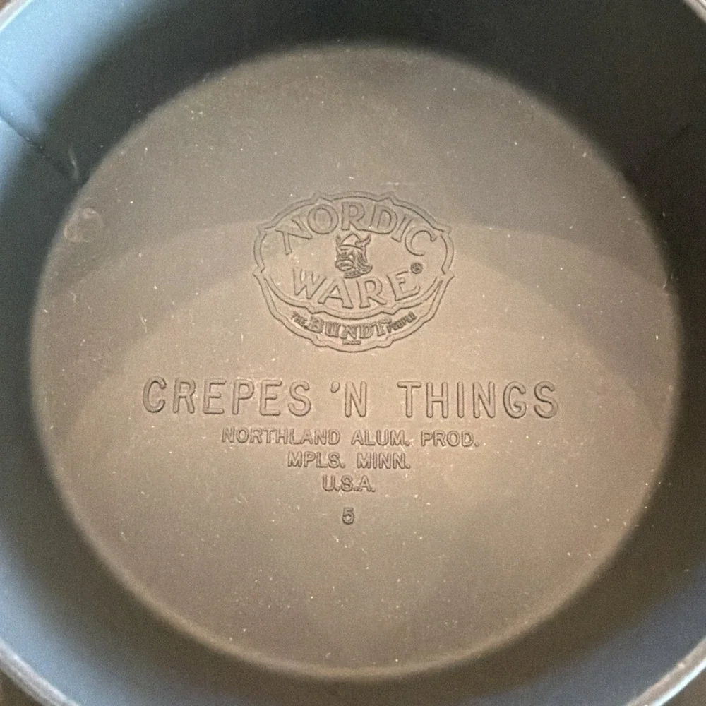 Vintage Nordic Ware Crepes N Things Pan Cast Aluminum 1950's Black Wood Handle‎